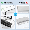 Acrylic Monitor Stand, Custom Size Monitor Riser/Computer Stand for Home Office Business w/Sturdy Platform, PC Desk Stand for Keyboard Storage & Multi-Media Laptop Printer TV Screen (5mm)