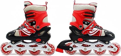 INLINE SKATE SHOES SET BLACK / RED (S / M /  L)